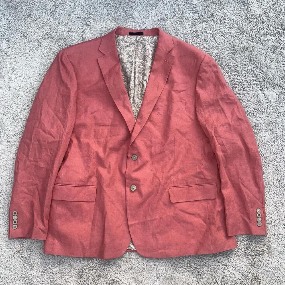 Lauren Ralph Lauren Men’s Lassiter Ultraflex Linen Blazer  50R Salmon Red NWOT